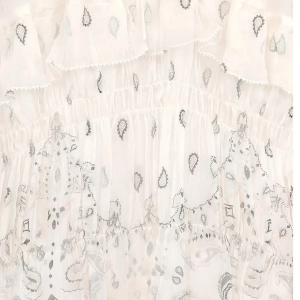 AMIRI Paisley Silk Maxi Dress, White Ivory, NWT, $2000K MSRP, IT 38 - Picture 11 of 11